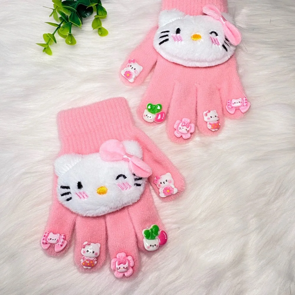 Cute‎ Hello Kitty Kids Fuzzy Gloves